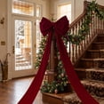 thumbnail image 4 of Oversized Christmas Bow Tree Topper 79 Inch Fabric Ribbon Decoration For Wreaths Gift Wrapping Wedding Arch Party Holiday Decor With Hanging Loop For Indoor Outdoor Christmas Display, 4 of 9