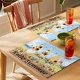 thumbnail image 4 of Sunflower Gnome Placemats Set of 4, Sweet Sunshine Yellow Flower Farm Plant Retro Non-Slip Place Mats Washable Table Mats for Kitchen Dining Table Decorations Indoor/Outdoor, 4 of 9