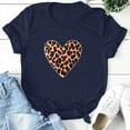 thumbnail image 4 of Valentine's Day T Shirt Women Sexy Leopard Heart Print Tees Cute Holiday Short Sleeve Crewneck Tops, 4 of 6