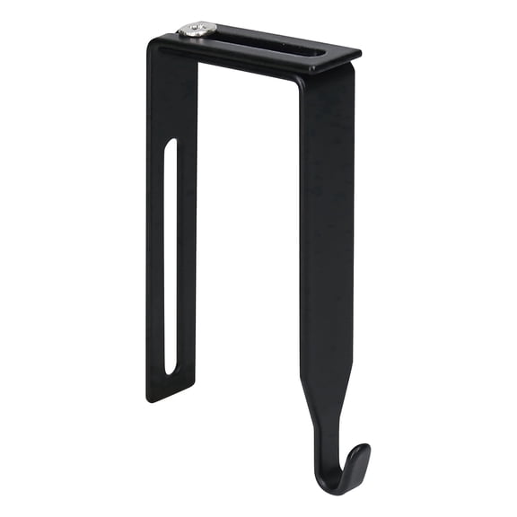 5 Pack Adjustable Stainless steel No Drill Cubicle Hangers Over The Door Mirror Hooks Universal Door Hangers for Hats (Black)