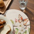 thumbnail image 4 of Round Placemats White Flowers Butterfly 15 inch Set of 2 Table Mats for Dining Table Pink Buds Heat Resistant Non-Slip Kitchen & Home Decorative Place Mat Set, 4 of 8