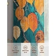 thumbnail image 3 of Orange Leaf Sheer Curtains for Living Room Bedroom Abstract Oil Painting Branch Turquoise Sheer Curtains 54 Inch Long 2 Panels Set Light Filtering Curtain Window Treatments Drapes for Dining Room, 3 of 6