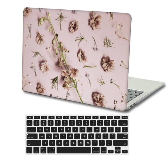 KSK KAISHEK Protective Case Hard Cover Compatible MacBook Pro 15" with No Touch No CD-ROM, No USB-C + Black Keyboard Cover Model: A1398 Flower 1397
