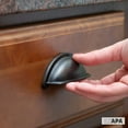 thumbnail image 5 of Ilyapa Oil Rubbed Bronze Kitchen Cabinet Pulls - 3 inch Hole Center Bin Cup Drawer Handles - 10 Pack of Kitchen Cabinet Hardware, 5 of 8