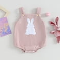 thumbnail image 2 of Douhoow Baby Girl Boy Easter Rabbit Romper 3 6 12 18 Months Infant Summer Corduroy Bunny Jumpsuits, 2 of 9