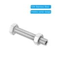 thumbnail image 4 of Uxcell M8x45mm Hollow External Hexagon Screw Cylindrical Lamp Threading Screws Through Hole Bolt with Nut 2 Set, 4 of 6