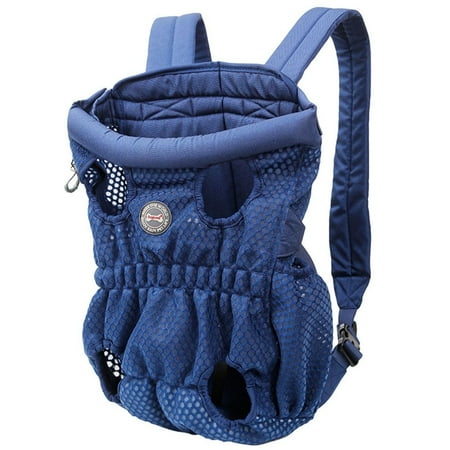 Outdoor Lightweight Hands-Free Breathable Front Chest Shoulder Bag Dogs Travel Bag Cat Accessories Pet Carrier Backpack Pet Sling Bag BLUE M