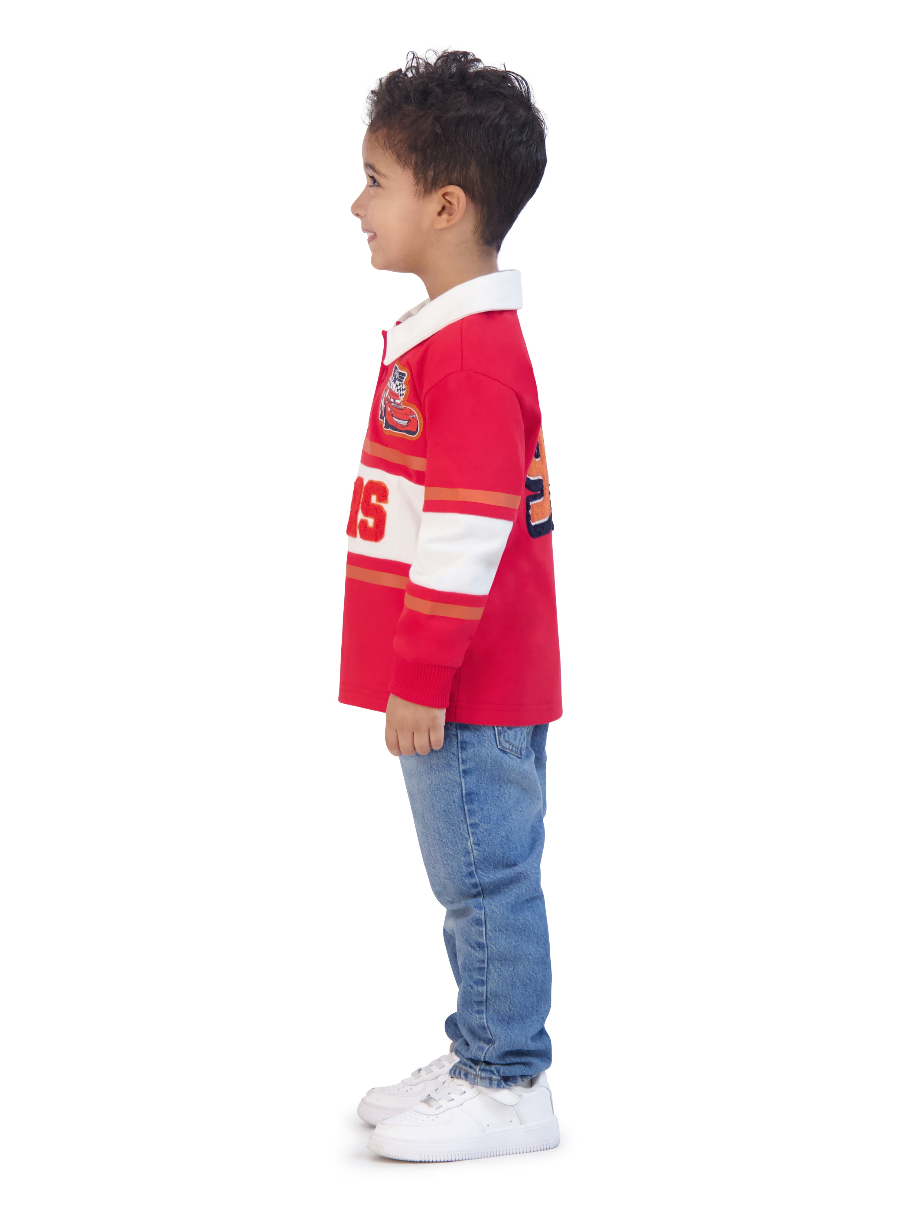 Cars Toddler Boy Long Sleeve Polo Shirt, Sizes 12 Months - 5T
