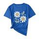 thumbnail image 3 of Camisas de Manga Corta para las Mujeres Moda Casual Impresión Cuello Redondo Suéter Tee Blusas, 3 of 3