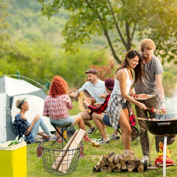 Raindrops Outdoor Storage Basket Firewood Log Holder Leather Scratch Prevention 1Pcs