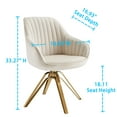 thumbnail image 6 of Art Leon Velvet Desk Chair for Office, Swivel Chair with Gold Plated Legs,Off-White, 6 of 10