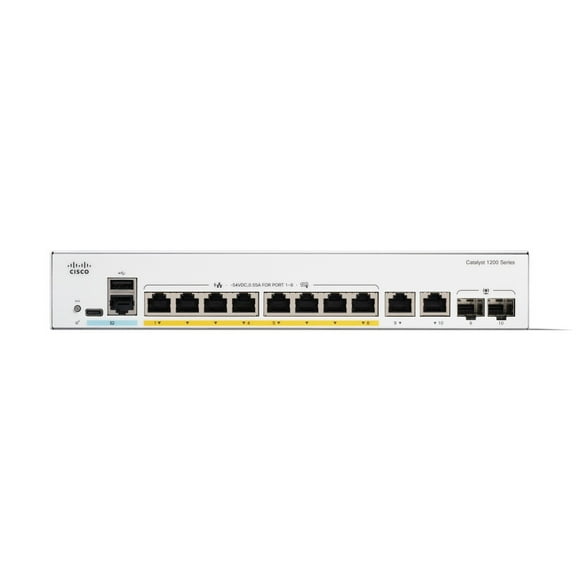 Switch Cisco Gigabit Ethernet Catalyst 1200, 8 Puertos PoE+ 10/100/1000Mbps + 2 Puertos SFP
