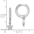 thumbnail image 4 of Sterling Silver Rhodium-Plated Cz Hoops With Star Dangle Earrings (Width 5.1) (Length 19.2) - Jbsp, 4 of 5