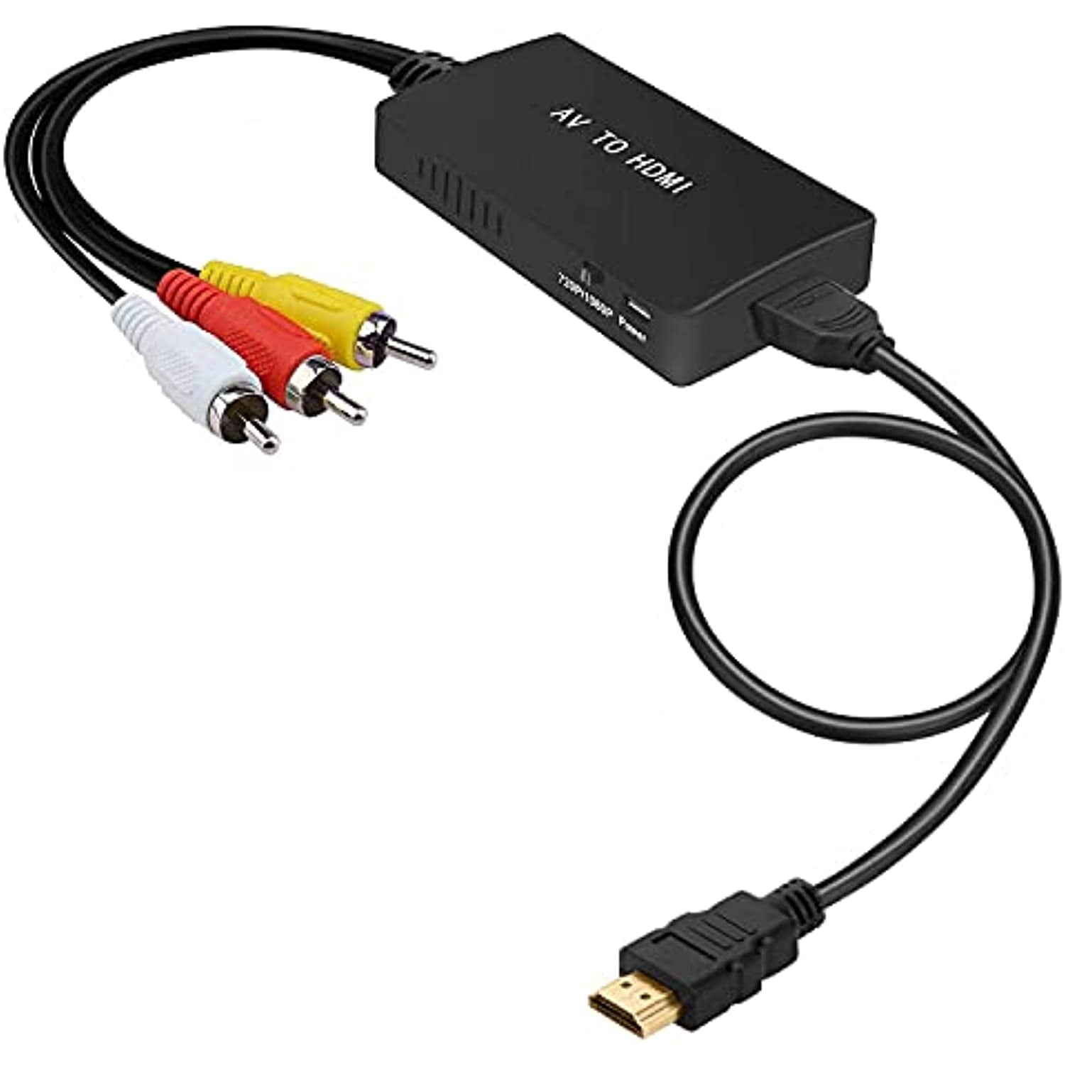RCA to HDMI Converter, AV to HDMI Adapter Composite CVBS to HDMI Video