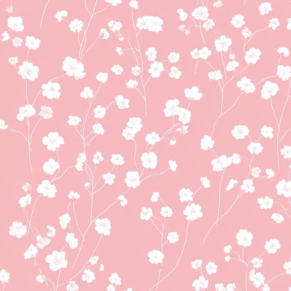 Peel and Stick Wallpaper Delicate White Floral Soft Pink Wall Mural 23.6in x 9.8ft Self Adhesive Removable Wall Paper Renter Friendly Wallpaper for Nursery Bedroom Cabinets