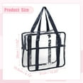 thumbnail image 2 of Unique Bargains Clear Toiletry Bag Waterproof Transparent Tote Bag for Women Zipper Makeup Bag Navy Blue, 2 of 7