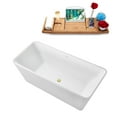 thumbnail image 5 of 67" Streamline G-29-160-PBR Soaking Glossy White Freestanding Tub and Tray With Internal Drain in Polished Brass, 5 of 5