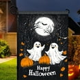 thumbnail image 2 of Happy Halloween Garden Flag 12X18 IN Double Sided Vintage Ghosts Pumpkins Garden Flags for Halloween Harvest Farmhouse Fall Yard Outside Decoration, 2 of 6