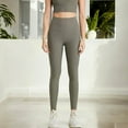 thumbnail image 3 of High Waist Seamless Leggings with Stretchy Compression Fit- Small, Olive Green, 3 of 6