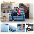 thumbnail image 5 of xijiaus Home Theater Seating Double Reclining Loveseat with 2 Side Pockets, Blue, 5 of 8