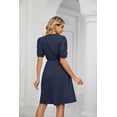 thumbnail image 4 of Purcoar Women's Summer Dress Short Sleeve V-Neck Midi Dress With Pocket, 4 of 8