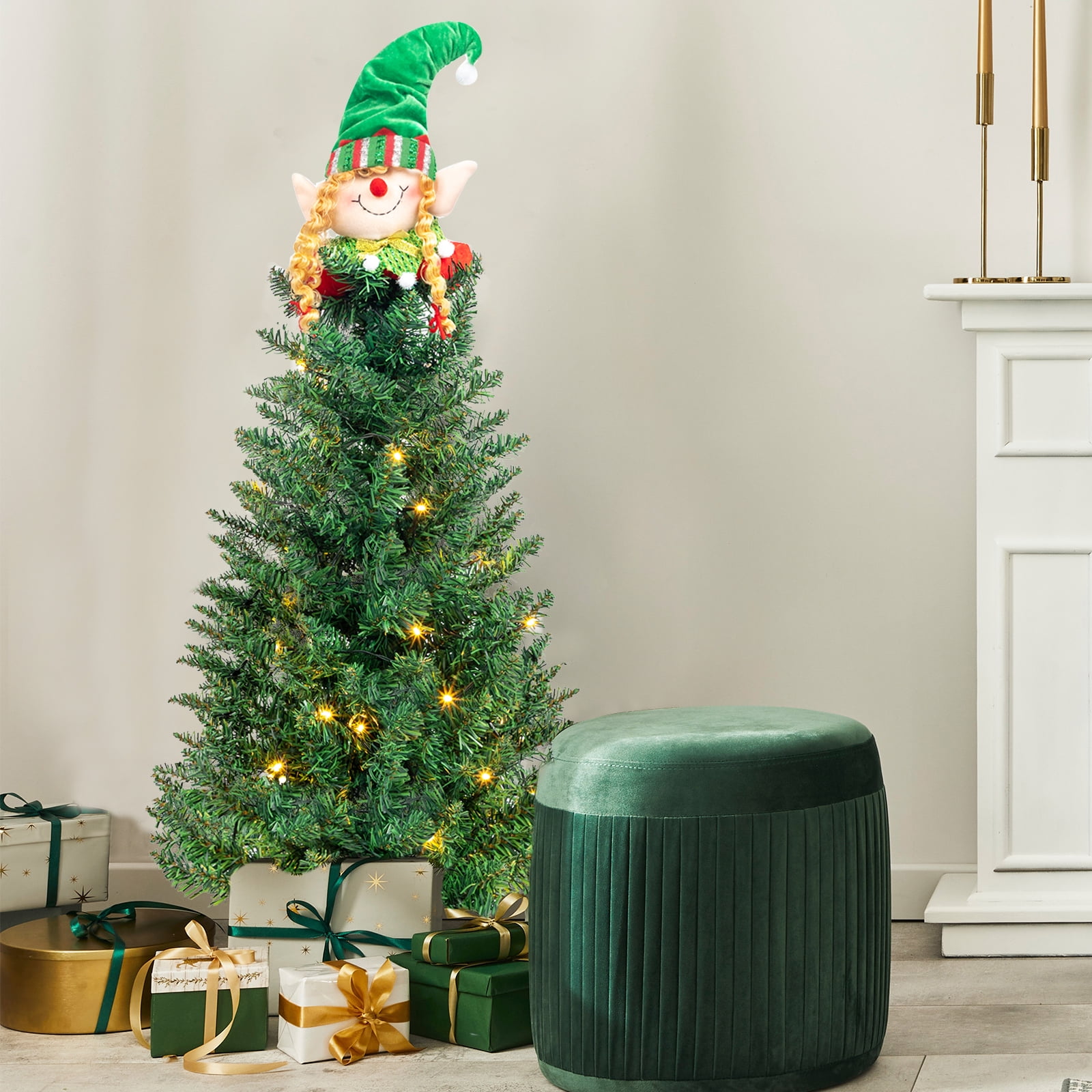 GoDecor Tabletop Prelit Christmas Tree with 30 LED Lights and 129