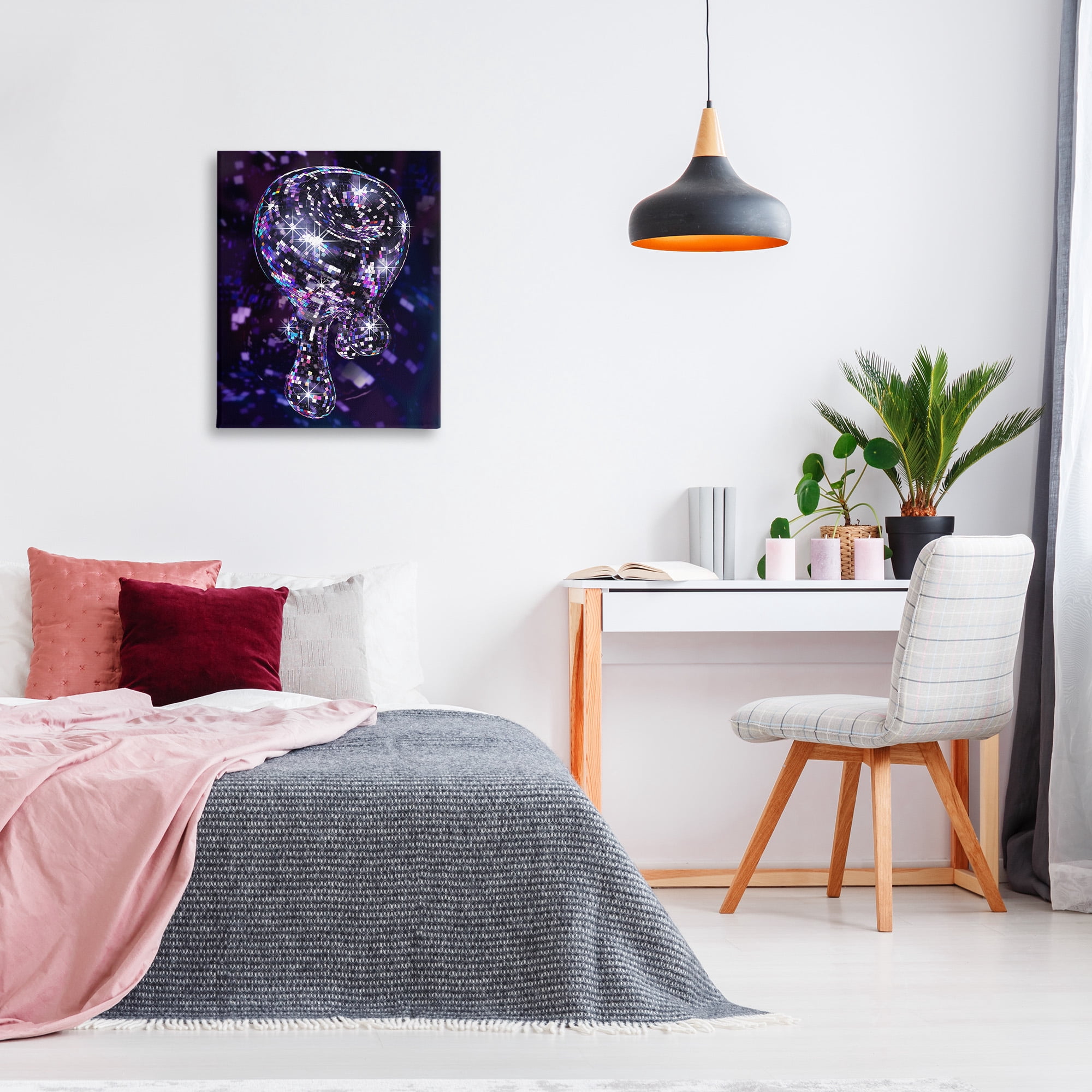 Stupell Industries Abstract Dripping Disco Abstract Painting Gallery Wrapped Canvas Art Print Wall Art, 24 x 30