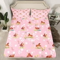 thumbnail image 2 of Homewish Farm Animal Horse Full Size Sheets,Cartoon Flower Floral Bed Sheets,Western Cowgirl Sheet Sets For Girls Kids,Microfiber Bedroom Decor,4 Pieces, 2 of 7