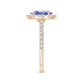 thumbnail image 3 of ANGARA Natural Oval 1.9 ct Tanzanite Halo Ring with Diamond Accents in 14K Rose Gold for Women (Size-9x7mm) | December Birthstone, Anniversary, Jewelry Gift for Women | Natural Tanzanite Ring, 3 of 9