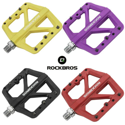 ROCKBROS MTB Road Bike Nylon Pedals Lightweight Widen 9/16" DU Bearing Pedals 