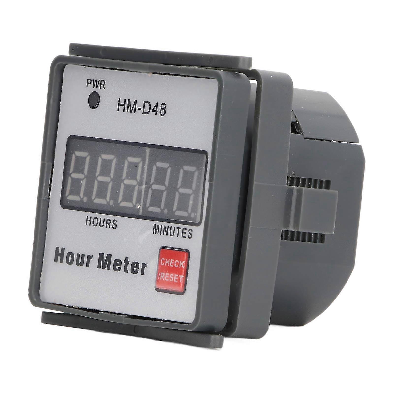 Hour Meter Digital Display Timer ABS Gauge 0‑999.99 Hours Timing Tool ...