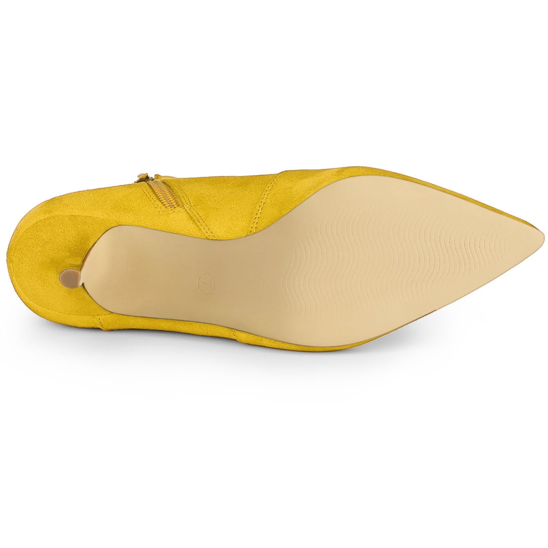 DARING DIVA Women's Pointed Toe Kitten Heel Cutout Ankle Boots Yellow 7.5