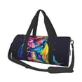 thumbnail image 1 of Fotbe Neon Pop Art Pitbull Bolsa Deportiva de Lona Plegable con Estampado, Bolsa de Gimnasio con Bolsillo Seco/Húmedo, Bolsa de Viaje Ultraligera de Gran Capacidad, 1 of 6
