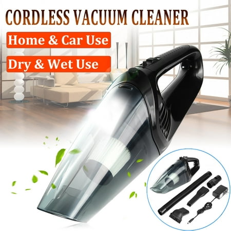 120W Powerful Suction Handheld Cordless Car Home Quiet Vacuum Cleaner with LED Light Dry&Wet Use with 3 Different Attachments and