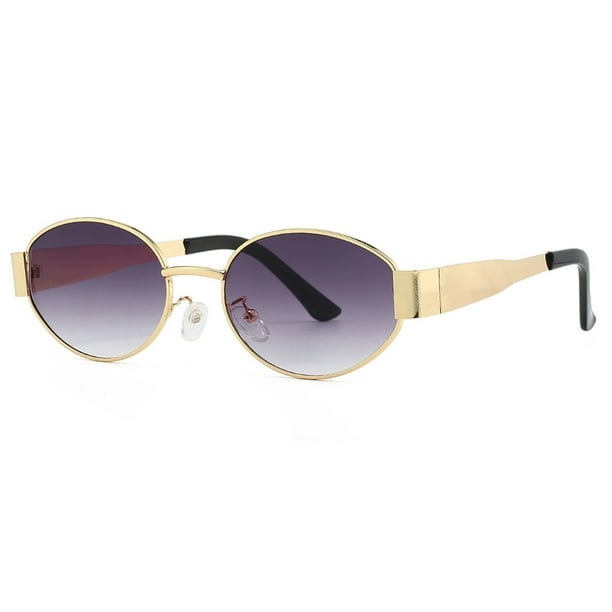 Gafas Ovales Vintage Metal Moderna (gris)