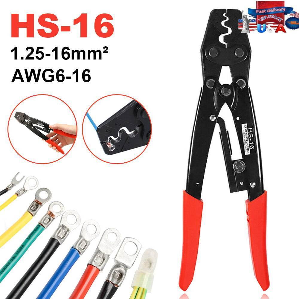 1.25-16mm² HS-16 Plier Terminal Wire Cable Lug Cutter Crimper Crimping Tool