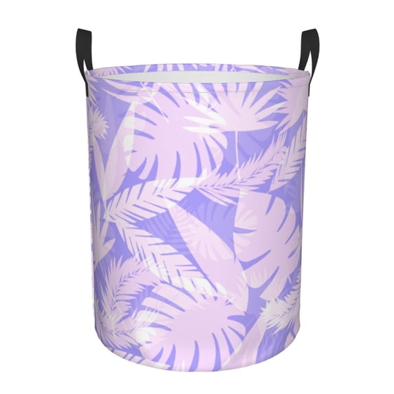 ZICANCN Purple Tropical Plants Laundry Basket Organizer, Dirty Clothes Hamper for Bathroom Bedroom Laundry Room, Medium Size