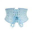 thumbnail image 3 of Lace Up Corset Belt for Womens Vintage Floral Waist Cincher Underbust Party Bones Bustier Corsets Sky Blue, XS, 3 of 4
