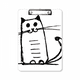 thumbnail image 1 of La sonrisa del gato sentarse línea negra Portapapeles Carpeta de escritura Placa de soporte A4, 1 of 4