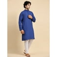 thumbnail image 4 of SKAVIJ Kurta Pajama Set for Men Cotton 2 Piece Top Bottom Traditional Indian Dress Royal Blue L, 4 of 7