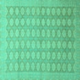 thumbnail image 1 of Ahgly Company Machine Washable Indoor Square Oriental Turquoise Blue Traditional Area Rugs, 3' Square, 1 of 4
