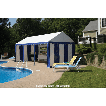 Enclosure Kit with Windows for Party Tent 10' x 20'/3m x 6m, Blue/White, (Frame and Cover Not Included)