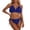 Blue, variant on High Waisted Two Piece Bikini Swimsuit for Women, Sexy Adjustable Tie Side Bathing Set, Soft Fuzzy Swimwear Fashion Beach Wear