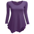 thumbnail image 1 of CHOK Tunique Longue à Manches Longues Col en V pour Femmes Robe T-Shirt, 1 of 3