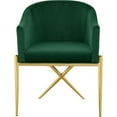 thumbnail image 3 of Maklaine Contemporary Green Velvet Dining Chair with Sturdy Steel Legs, 3 of 7