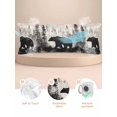 thumbnail image 2 of Brown Bear Satin Pillowcase for Hair and Skin with Zipper, Soft Breathable Cooling Silk Pillow Cases, Retro Forest Nature Tree Silhouette Mountain Body Pillow Covers Bed Pillows 20"x54", 2 of 6