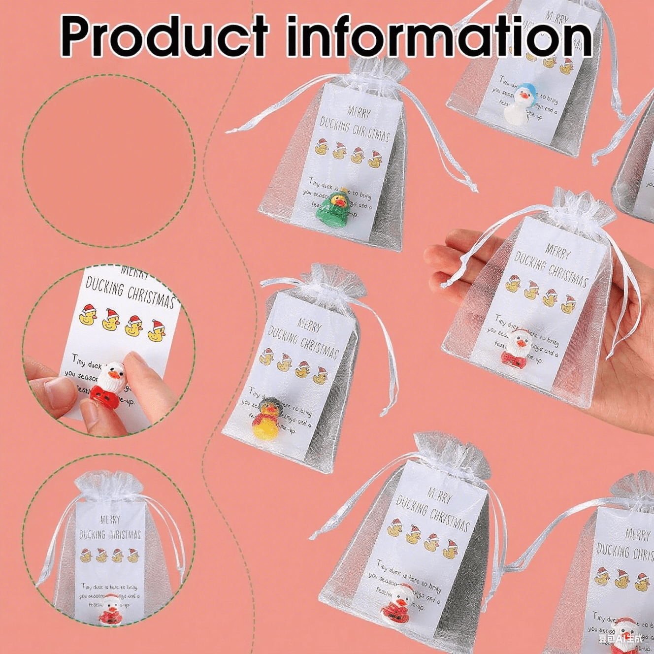 Employee Appreciation Gifts Bulk Thank You Gifts Resin Ducks Organza Bag Inspirational Cards  for Graduation Christmas Office Employee Coworker Relationship End of Year (30 Pcs)