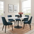 thumbnail image 1 of Modway Lippa 78" Oval Artificial Marble Dining Table in Black White, 1 of 7
