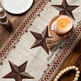 thumbnail image 5 of Retro Star Table Runner, Bless Our Home Brown Plaid Vintage Letter Farms Cotton Linen Kitchen Table Decoration Washable Dining Tabletop Runners for Home Party Decor 13x48 Inches, 5 of 9