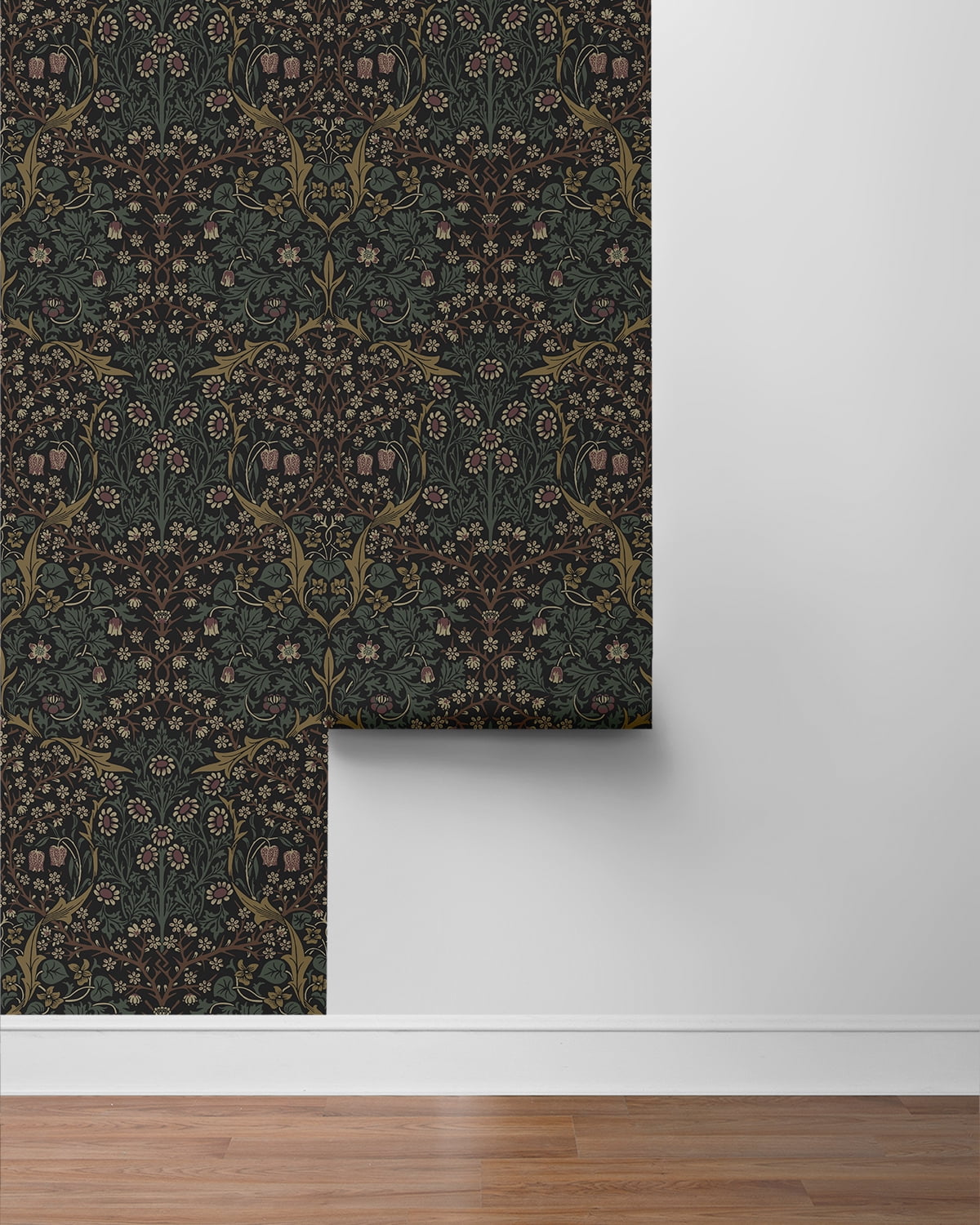 Seabrook Designs Blacksmith & Cliffside Victorian Garden Floral Prepasted Wallpaper - 20.9 in. W x 33 ft. Roll